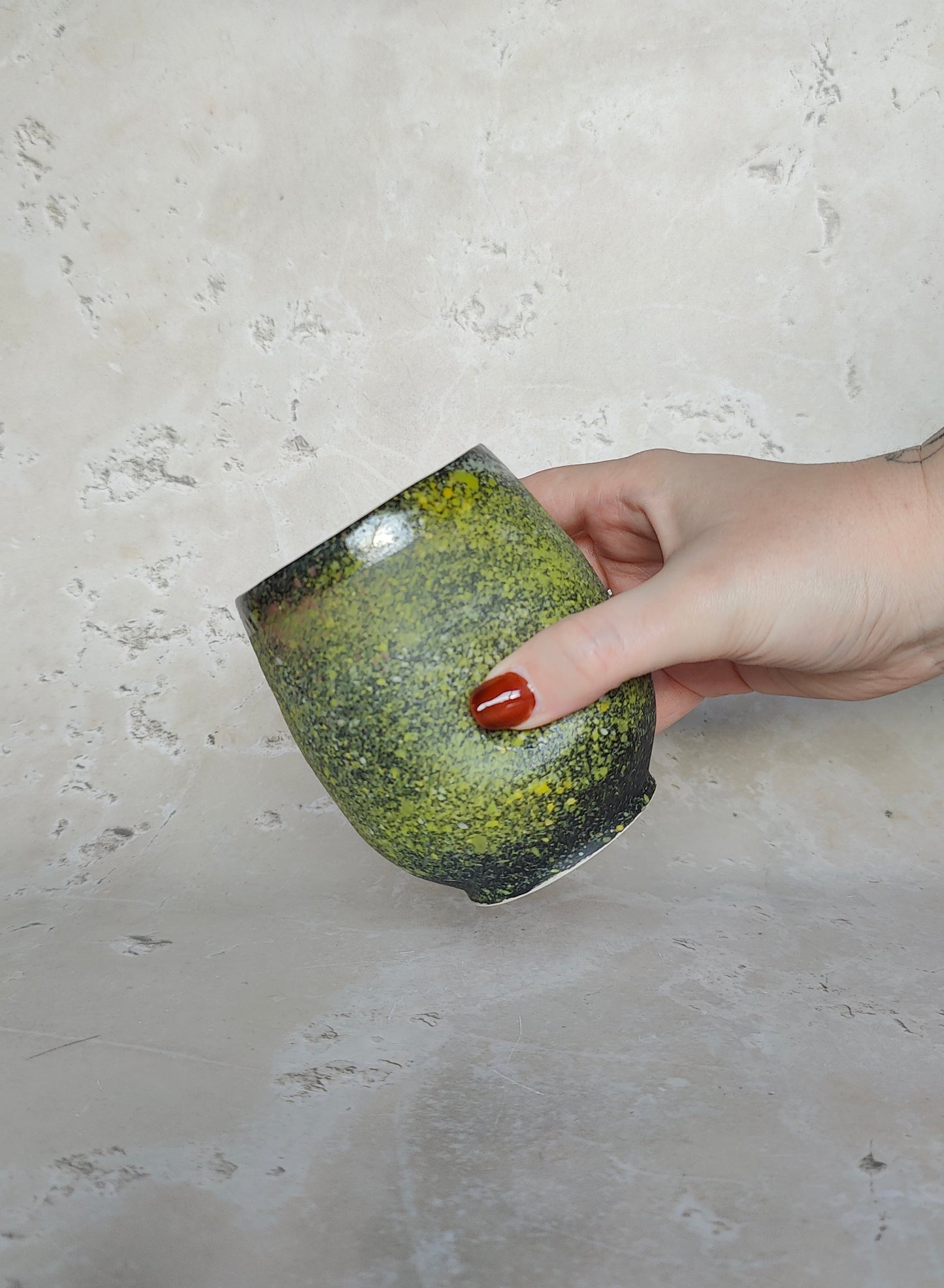 Moss-covered cup